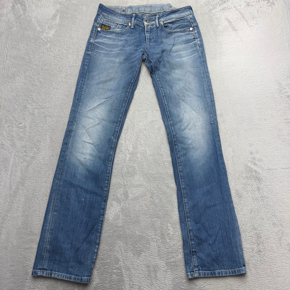 G-Star Raw Jeans Womens 29 Blue Straight Leg Low Rise Denim Pants 501020200